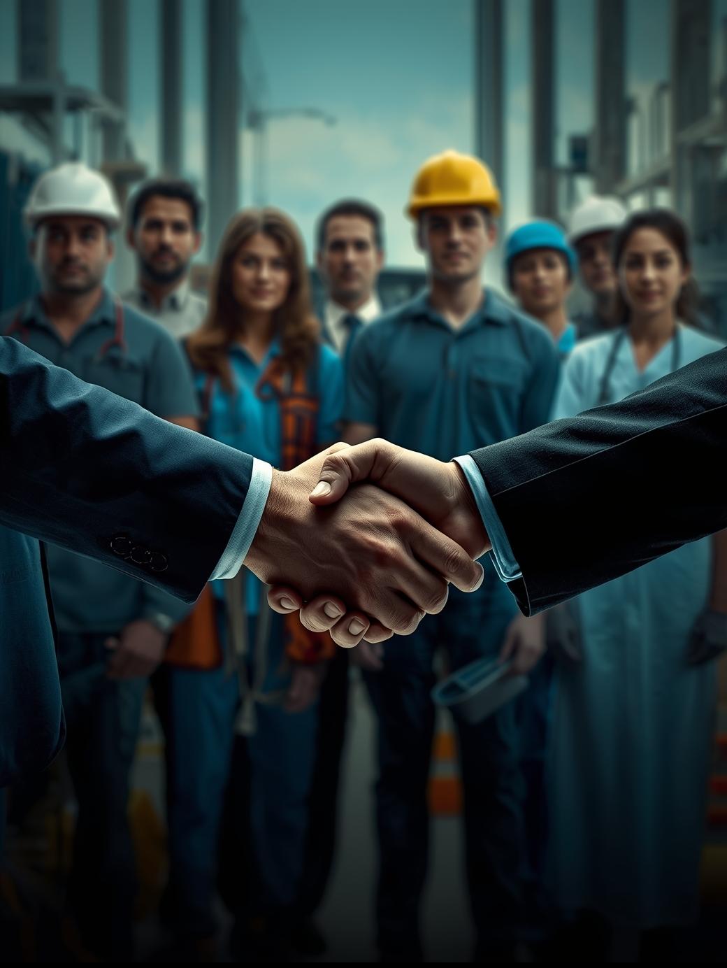 İşveren ve çalışan el sıkışması, personel tedarik